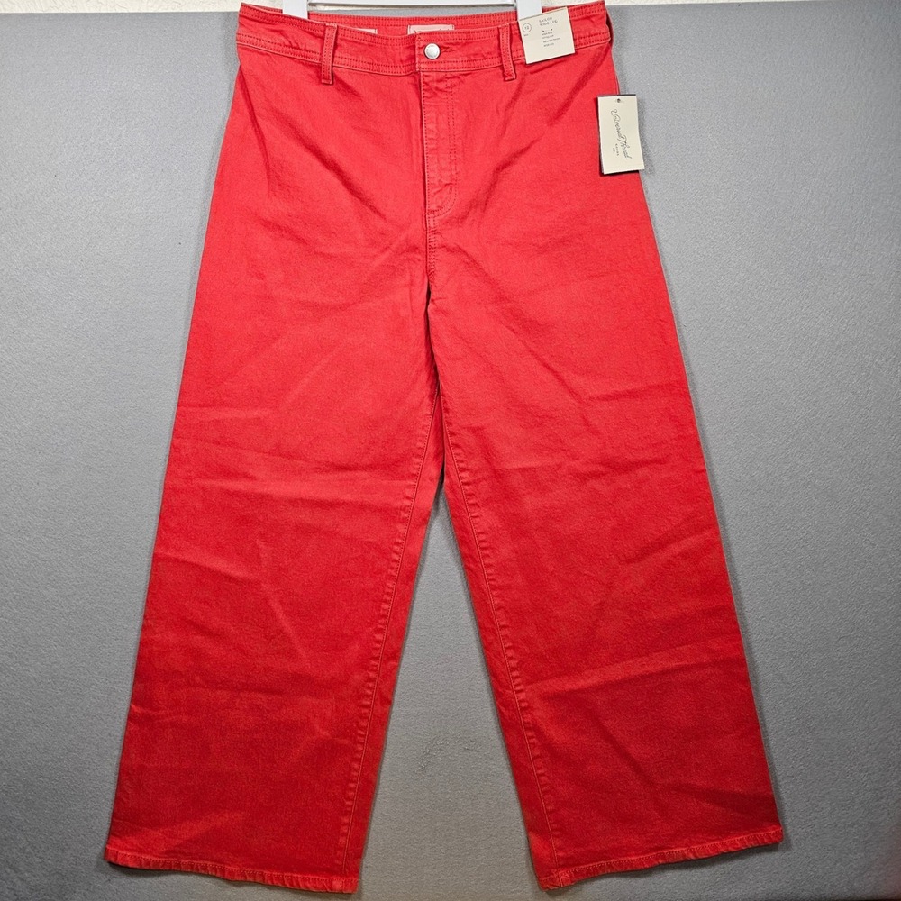 Universal Thread Sailor Wide Leg Jeans Womens 12 Red High Rise NWT